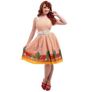 Jade Tropical Fruit Swing Dress by Collectif  12
